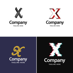 Letter X Big Logo Pack Design. Creative Modern logos design for your business. Vector Brand name illustration