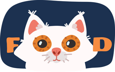 Cartoon vector illustration of cute cat foods