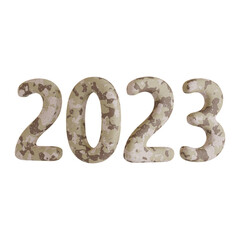 Number 2023 new year 3d render