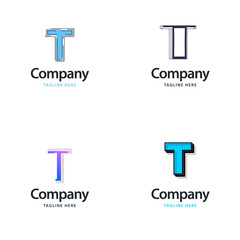 Letter T Big Logo Pack Design. Creative Modern logos design for your business. Vector Brand name illustration