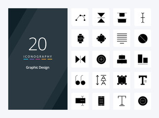 Fototapeta na wymiar 20 Design Solid Glyph icon for presentation. Vector icons illustration