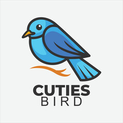 Cuties bird vector logo design template symbol