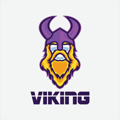 Viking vector logo design illustration symbol