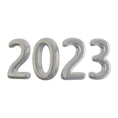 Number 2023 new year 3d render