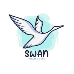 Swan Logo Design Vector Template