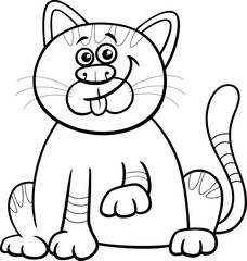 cartoon cat animal character coloring page