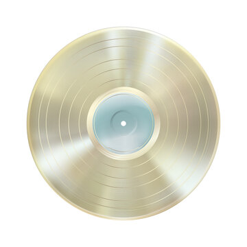 Platinum vinyl record, realistic award disc. Png