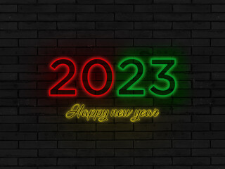 Plakat New year wishing, happy new year and 2023 art.
