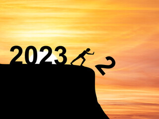 2023, new year wishing and 2022 illustration.