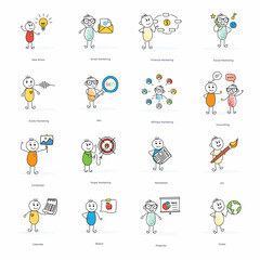 Pack of Trendy Flat Style Illustrations 

