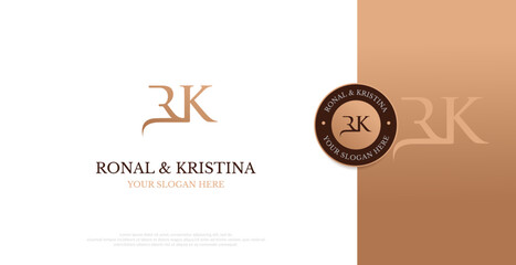Initial RK Logo Design Vector