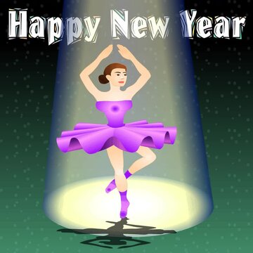 Happy New Year - Girl Dancing - 2d Animation 