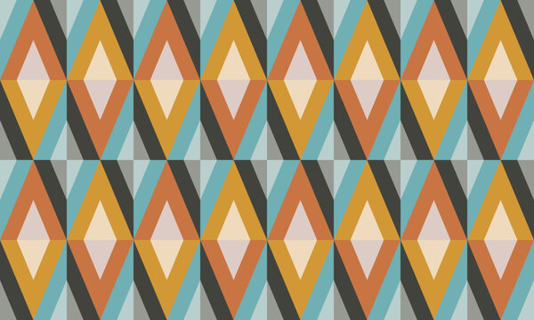 Retro geometric mid century wallpaper pattern background © Roni