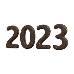 Number 2023 new year 3d render