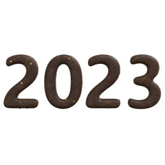 Number 2023 new year 3d render