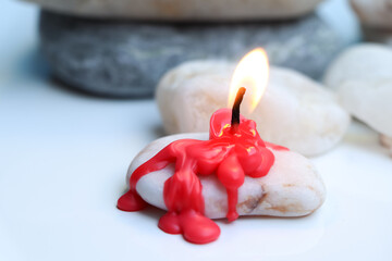 Candle light in the day, Candle light on white background