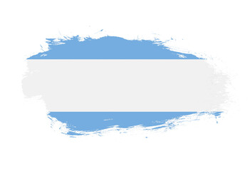 Fototapeta na wymiar Flag of argentina on white stroke brush background