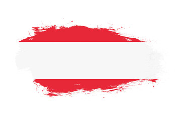 Flag of austria on white stroke brush background