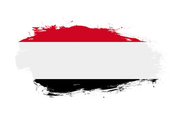 Flag of egypt on white stroke brush background