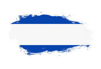 Flag of el salvador on white stroke brush background