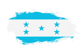 Flag of honduras on white stroke brush background