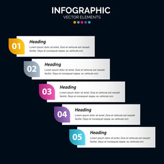 5 Option Infographics diagram. annual report. web design. Business concept steps or processes. Vector illustration