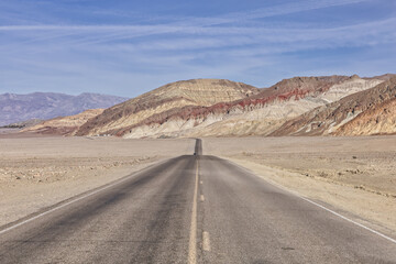 Death Valley National Park Badlands from Road During the Day