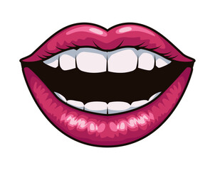 Fototapeta premium smiling mouth pop art style