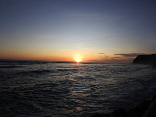 Beauty of sunset at Melasti Beach, Bali, Indonesia