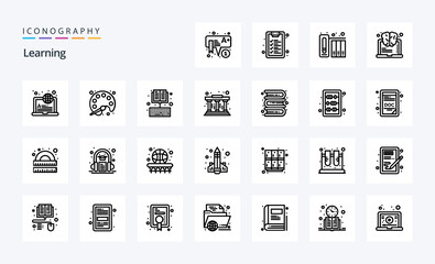 25 Learning Line icon pack