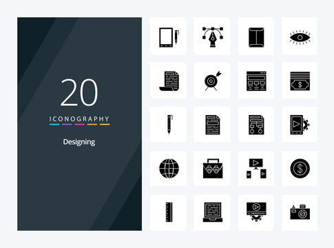 20 Designing Solid Glyph icon for presentation