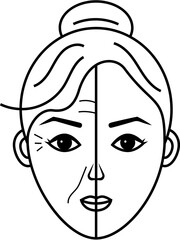 Face befor after  lineal icon