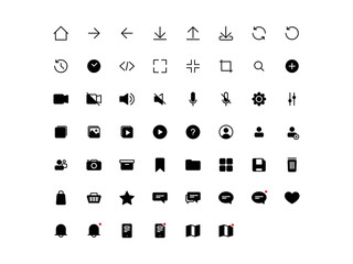 Website Interface icons set. Basic user Interface icons for mobile, web, social media, business. Stroke Wide with Round Cap and Round Corner. Flat style vector.