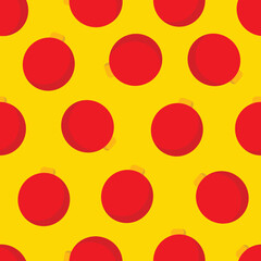 Seamless pattern of Christmas ball decoration. Vector illustration with red bump
