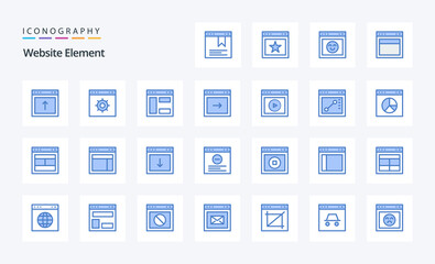 25 Website Element Blue icon pack