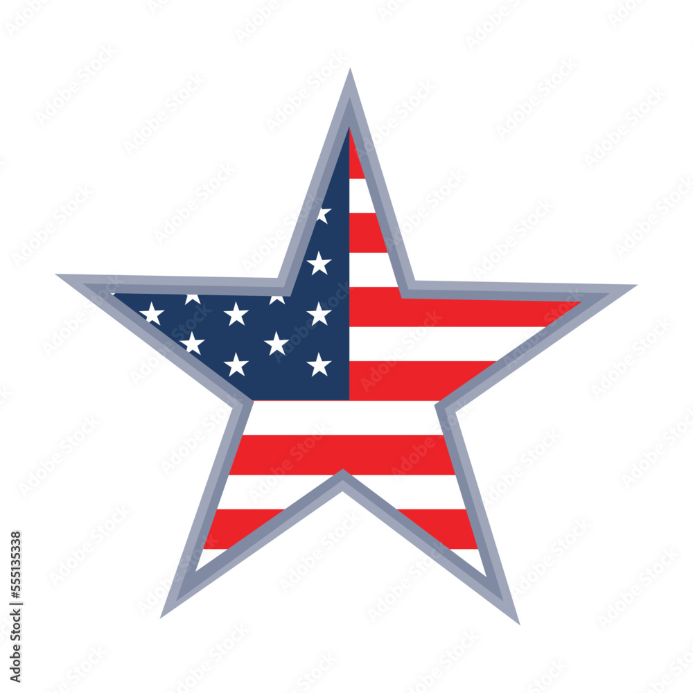 Canvas Prints usa flag in star