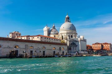 Fototapeta na wymiar Santa Maria della Salute cathedral and Grand canal in Venice, Italy