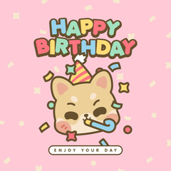 HAPPY BIRTHDAY CUTE KAWAII ANIMALS