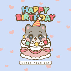 HAPPY BIRTHDAY CUTE KAWAII ANIMALS