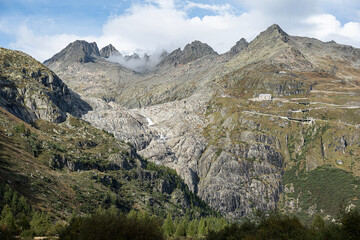 Obraz premium Rhonegletscher, Obergoms, Kanton Wallis, Schweiz