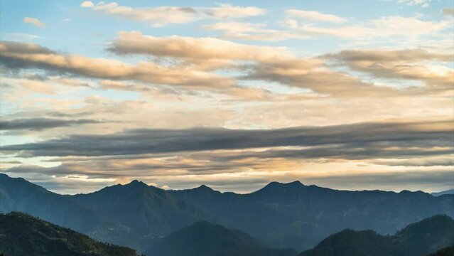 Clouds hyperlapse timelapse Himalaya mountain peaks view scenic 4k, India