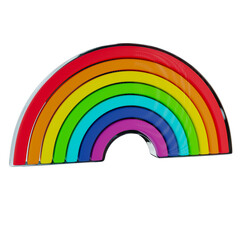 Colored rainbow icon 3D illustration