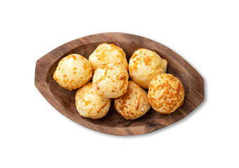 Typical brazilian cheese bun in a plate isolated over white background