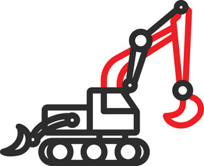 Construction machine Vector Icon
