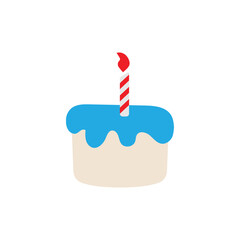 Birthday cake hand drawn clipart illustration isolated