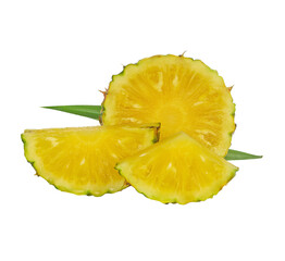 pineapple  slices isolated on transparent , png.