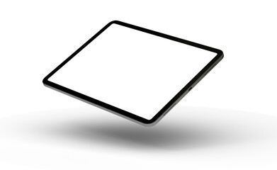 Realistic horizontal black tablet pc pad computer mockups © vege