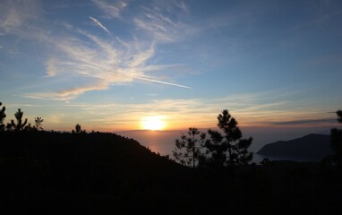 sunset in the mountains