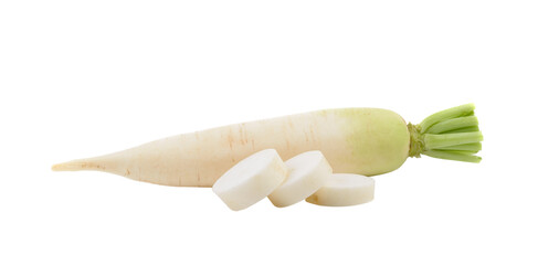 Daikon radishes isolated on transparent png