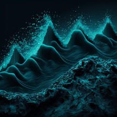 Fototapeta na wymiar Waves, made by AI, künstliche Intelligenz, AI-Art